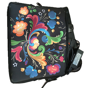 Neoprene laptop holder with gulrose motif